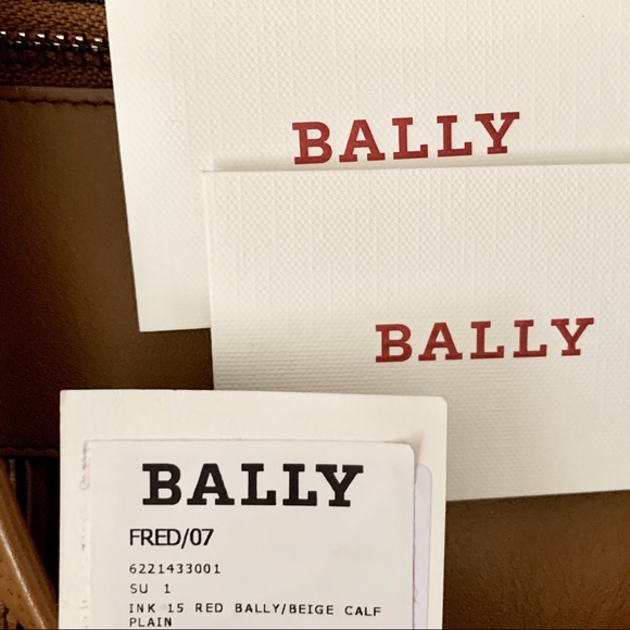 BALLY Fred Beige Leather Logo Duffle Bag Weekender - Picture 6 of 8